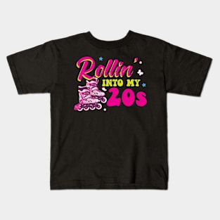 Rollin' Into My 20s - 20. Birthday Roller Skating Kids T-Shirt